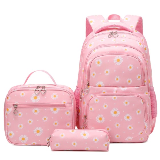Forestfish 3-Piece Backpack Set for School,Large Capacity Teen Backpack with Insulated Lunch Bag & Pencil Case,Waterproof with Laptop Compartment & Side Pocket