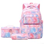 Forestfish Star Print School Backpacks Set for Teen with Lunch Bag Water Resistant Lightweight Large Books Bag